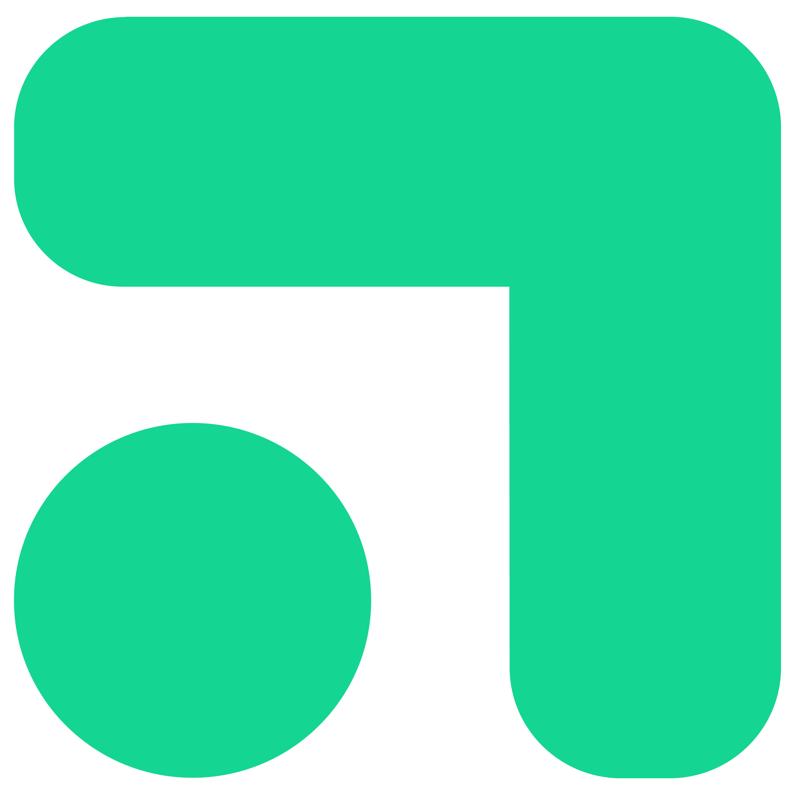 Green corner-bracket and dot — bottom-left quadrant