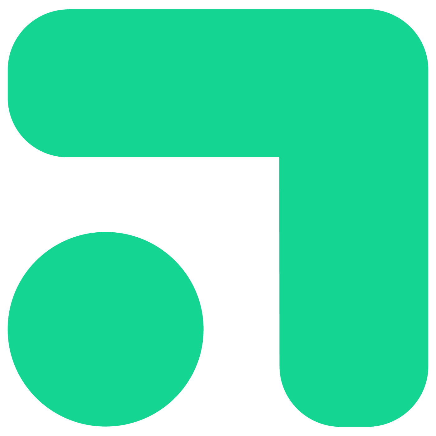 Green corner-bracket and dot — bottom-left quadrant