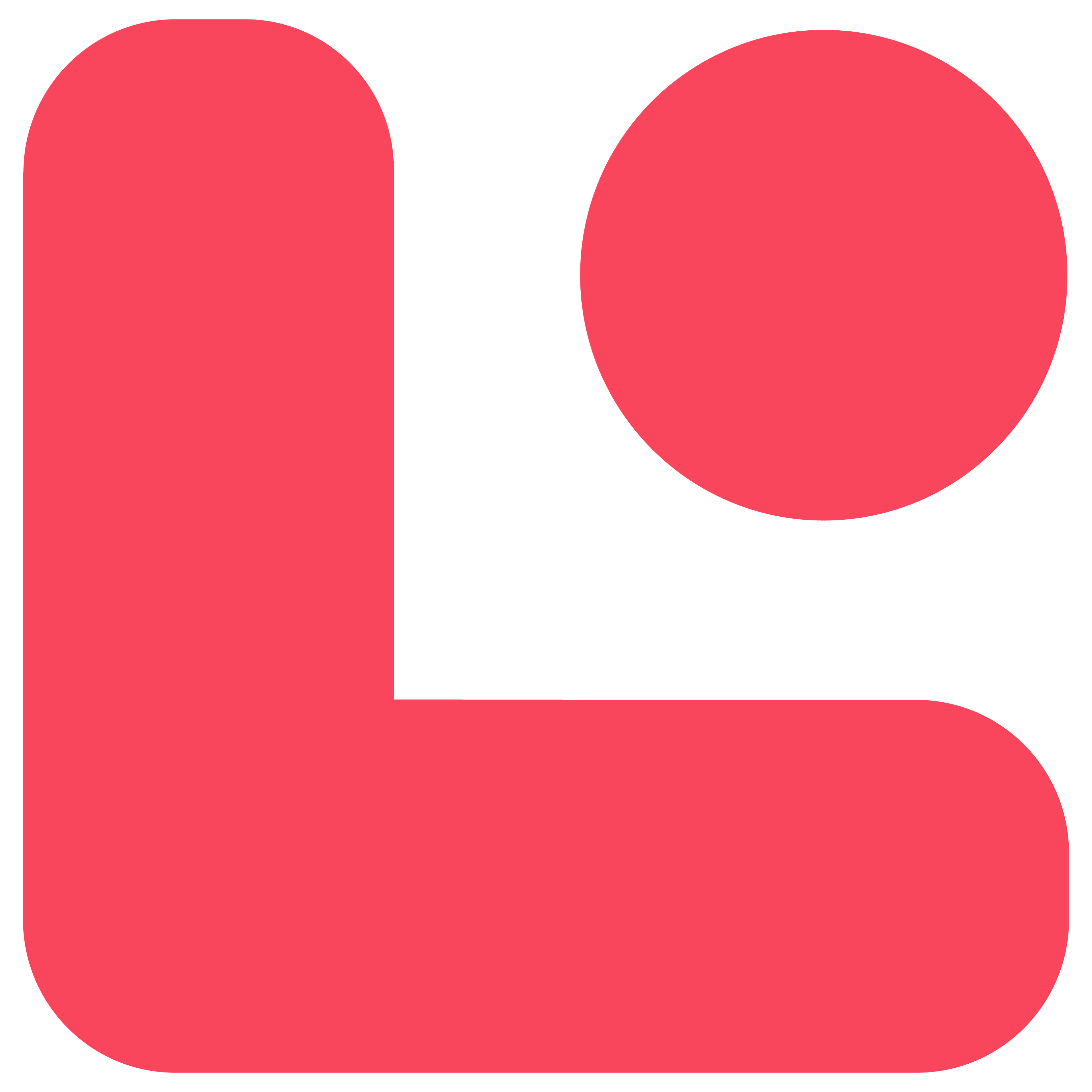Red corner-bracket and dot — top-right quadrant